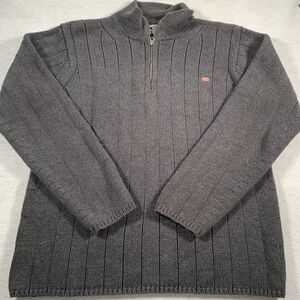 Polo Jeans Co. Ralph Lauren Mens Extra‎ Large Gray 1/4 Zip Mock Neck